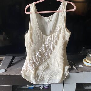 Banana Republic Cream Ruffle Tank Top
